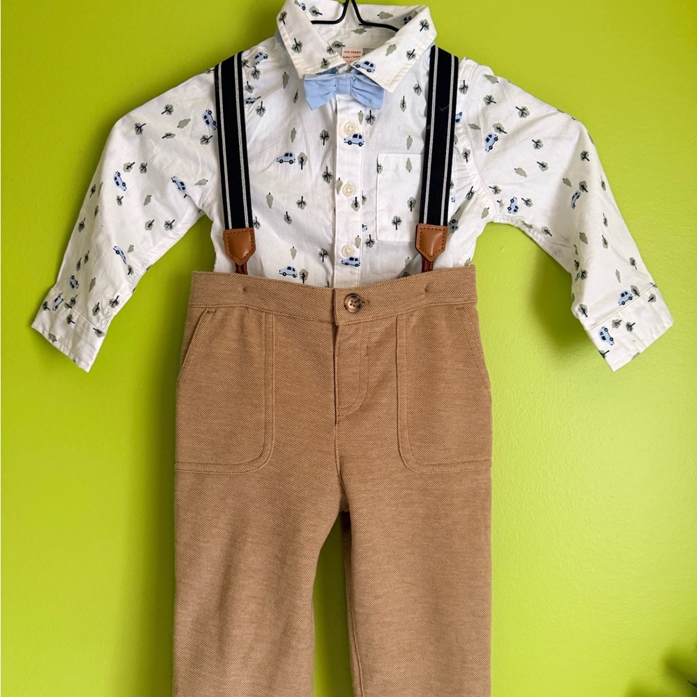 *NWOT* Joe Fresh Suspender Outfit Set 18–24 Months – Bowtie Bodysuit